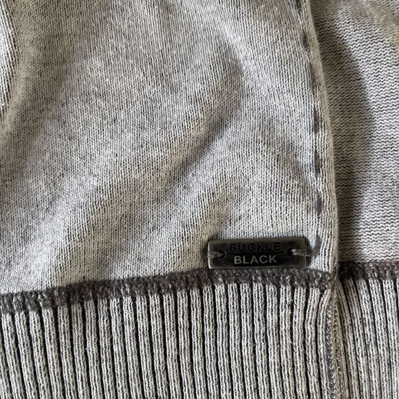 BKE Buckle Women's Sweater Dark Gray Size Large Long Sleeve Pullover 1/4 Zip - Picture 7 of 11